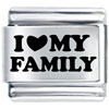 Laser I Heart My Family Italian Charm