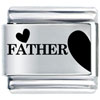 Father Half Heart Laser Italian Charm