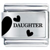 Daughter Half Heart Laser Italian Charm