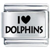I Heart Dolphins Laser Italian Charm