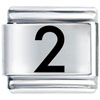 Number Two Laser Italian Charm
