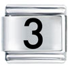 Number Three Laser Italian Charm