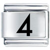 Number Four Laser Italian Charm