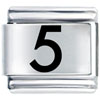 Number Five Laser Italian Charm