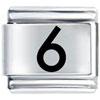 Number Six Laser Italian Charm