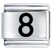 Number Eight Laser Italian Charm