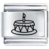 First Birthday Cake Laser Italian Charm
