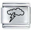 Lightning Bolt Cloud Laser Italian Charm