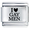 I Heart Gay  Men  Laser Italian Charm