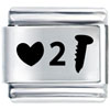 Heart 2 Screw Laser Italian Charm