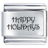 Happy Holidays Laser Italian Charm