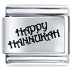 Happy Hannukah Laser Italian Charm