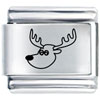 Reindeer Face Laser Italian Charm