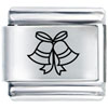 Two Bells And Ribbon Laser Italian Charm