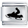 Snowmobile Snow Jump Laser Italian Charm