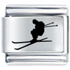 Skier Snow Jump Laser Italian Charm