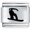 Snowboarder Riding The  Snow  Laser  Italian   Charm 