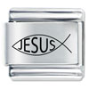 Jesus Fish Laser Italian Charm