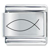 Christian Fish Thin Line Laser Italian Charm