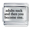 Humorous Adult Sucks Laser Italian Charm