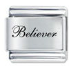 Believer Black Text Laser Italian Charm