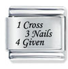 1 Cross + 3 Nails Laser Italian Charm