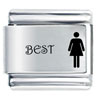 Best Girl First Half Friendship Italian  Charms 