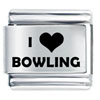 I Heart Bowling Laser Italian Charm