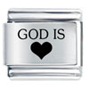 God Is Heart Laser Italian Charm