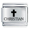 Christian Cross Laser Italian Charm