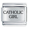 Catholic Girl Laser Italian Charm