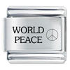 World  Peace  Laser Italian Charm