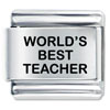 World's Best Teacher Laser Italian Charm