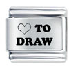 Heart To Draw Laser Italian Charm