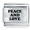 Laser Peace And  Love   Italian   Charm 