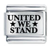Phrase United We Stand Laser Italian Charm