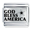 Laser God Bless America Italian Charm