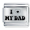Laser I Heart My Dad Italian Charm