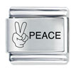 Peace Hand Sign Laser Italian Charm