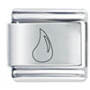 Tear Drop Laser Italian Charm