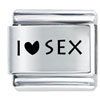Laser I Heart Sex Italian Charm