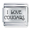 I Love Cougars Laser Italian Charm
