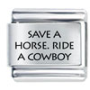 Save A Horse Laser Italian Charm
