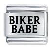 Laser Biker Babe Italian Charm