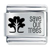 Save Our Trees Laser Italian Charm