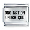 One Nation Under God Laser Italian Charm
