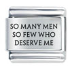 So Many Men Laser Italian Charm