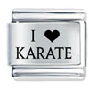 Laser I Heart Karate Italian Charm