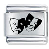 Comedy And Tragedy Mask Laser Italian Charm