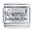 Take Heart No Worries Laser Italian Charm